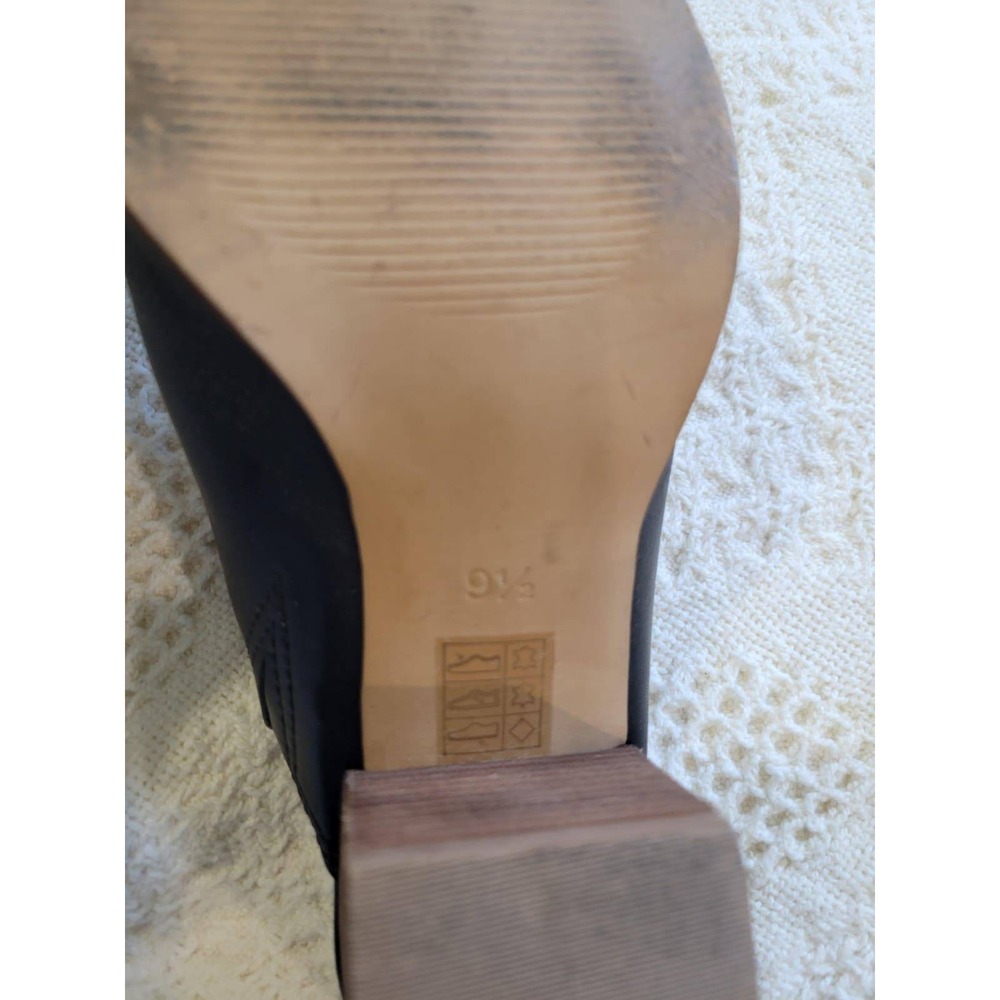 Madewell Black Leather Pointed Toe Block Heel Mules Slip On Shoes Size 9.5 - Picture 13 of 13